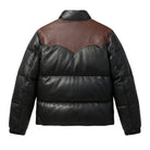 Men's Quilted 70s Style Black Puffer Jacket (Back)