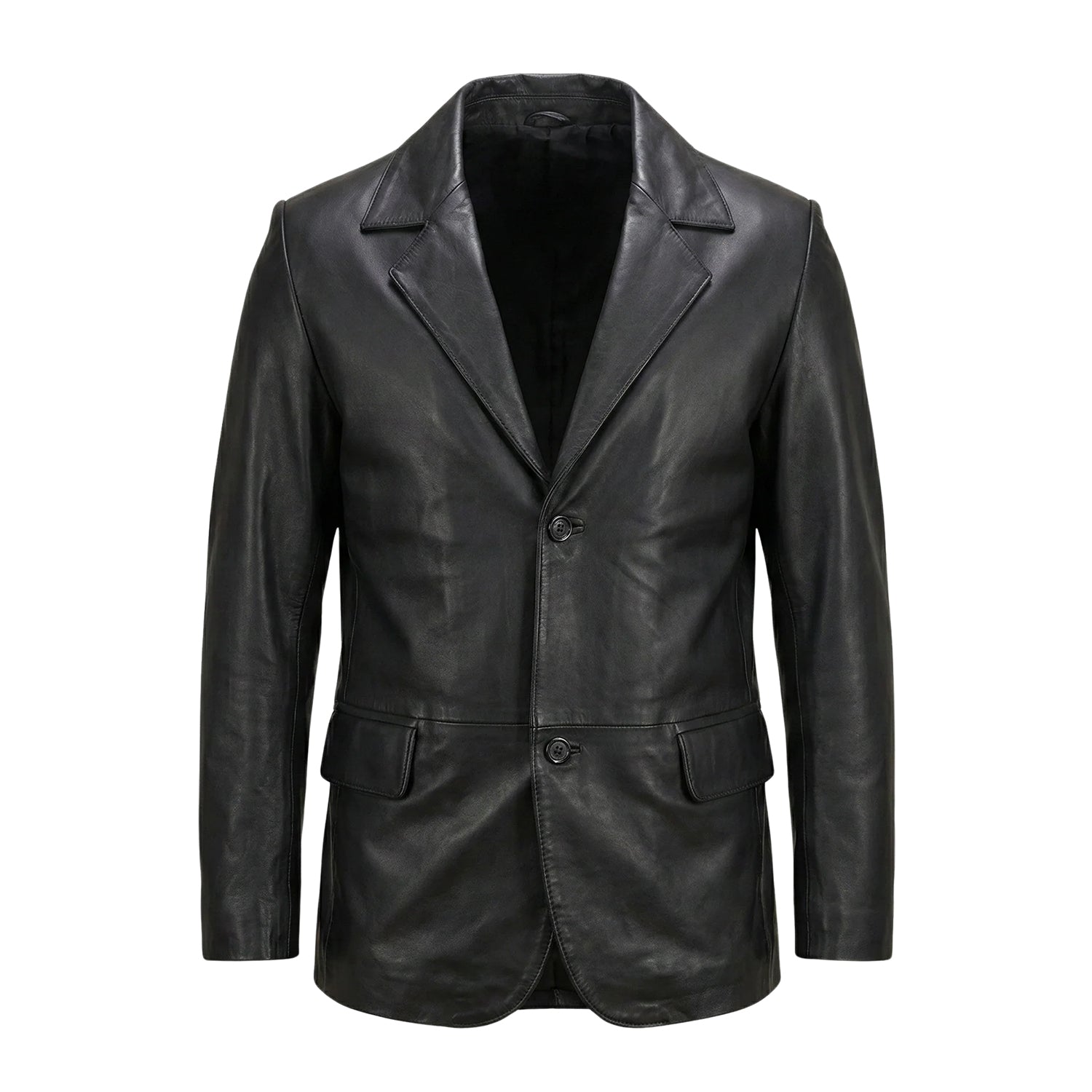 Men's Slim Fit Alyson Black Leather Blazer