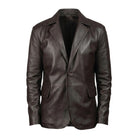 Men's Slim Fit Daron Brown Leather Blazer
