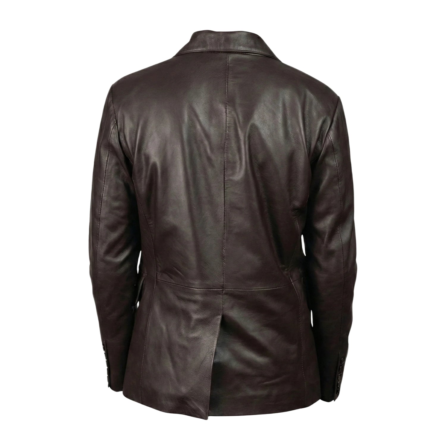 Men's Slim Fit Daron Brown Leather Blazer (Back)