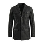 Men's Slim Fit Ray Cutler Black Leather Blazer