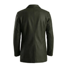 Men's Slim Fit Ray Cutler Green Leather Blazer (Back)