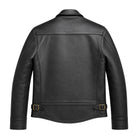 Men's Trucker Ribbed Cuffs Cowhide Leather Jacket (Back)