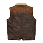 Men's Vest B3 Aviator Bomber Brown Shearling Jacket (Back)