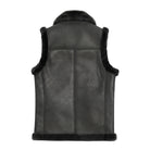 Men's Vest Real Fur Lining Black Shearling Jacket (Back)