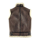 Men's Vest Sleeveless Style Brown Shearling Jacket (Back)