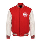 NBA Men's Atlanta Hawks Red and White Varsity Jacket