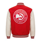 NBA Men's Atlanta Hawks Red and White Varsity Jacket (Back)
