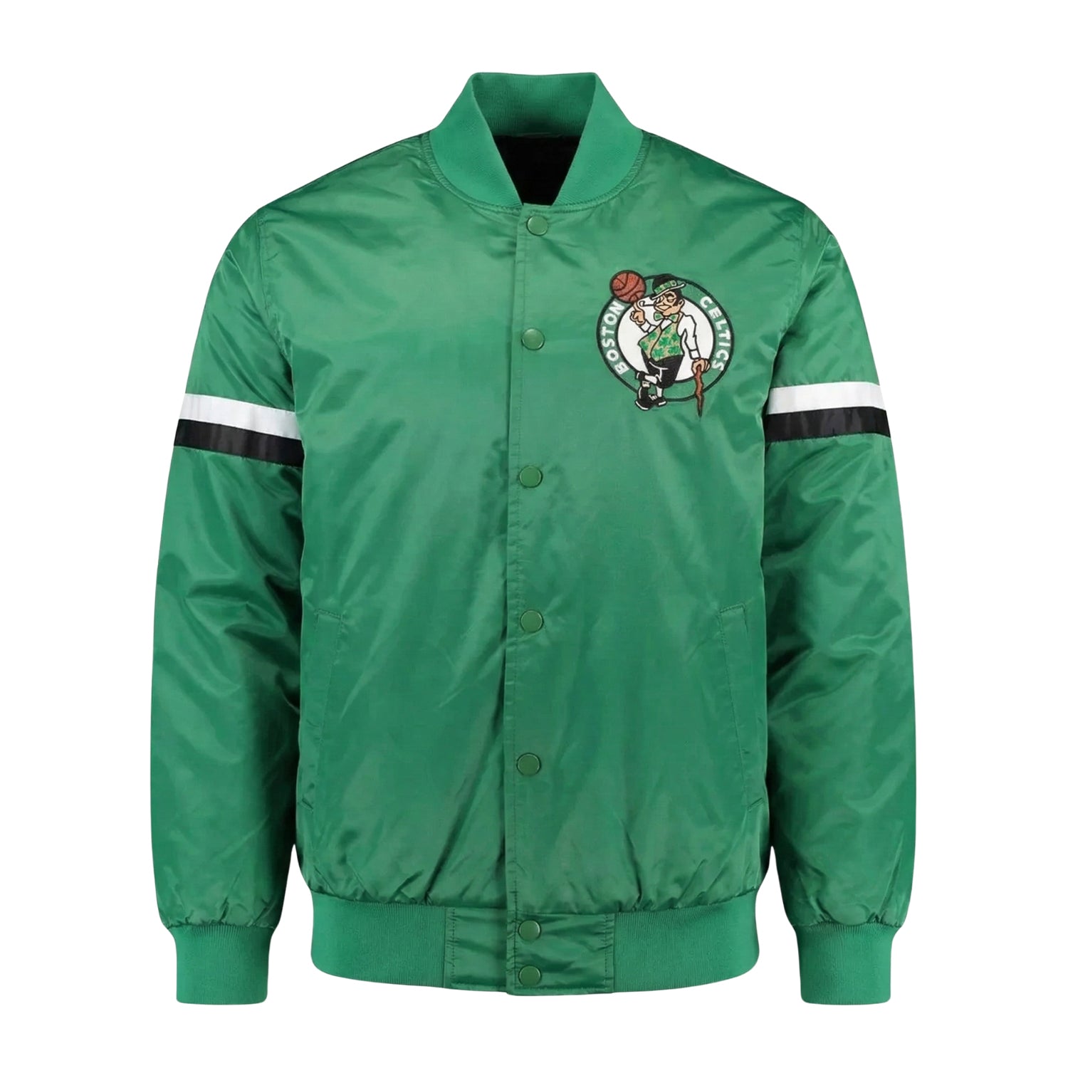 NBA Men's Boston Celtics Green Satin Varsity Jacket