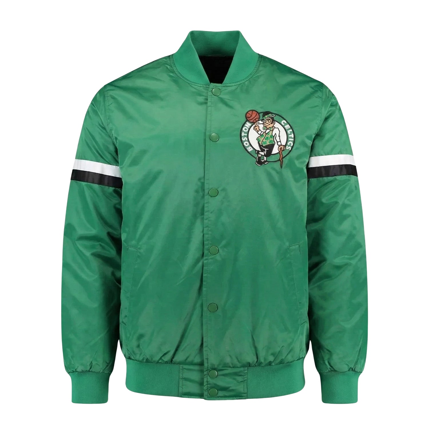 NBA Men's Boston Celtics Satin Green Varsity Jacket