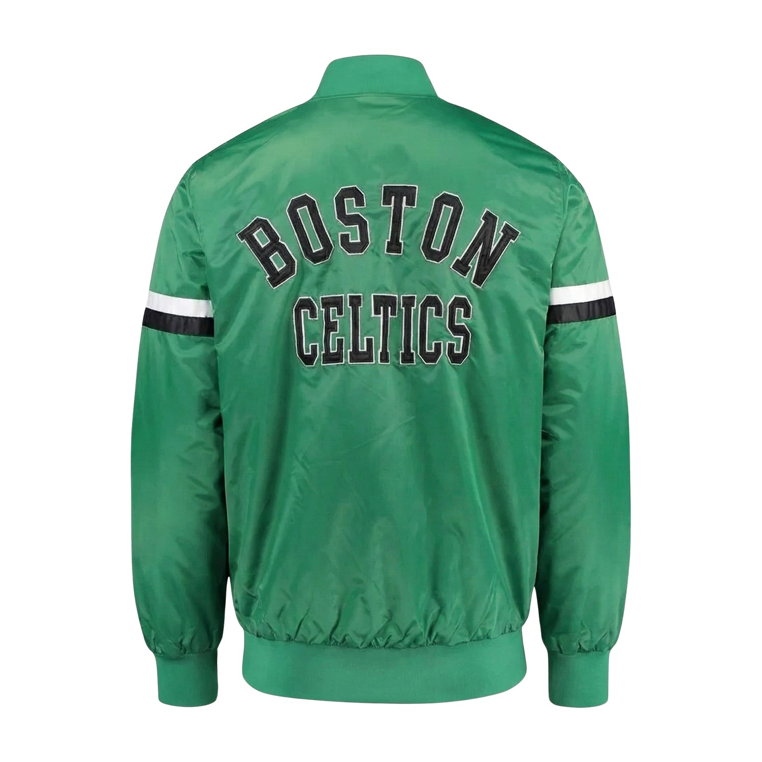 NBA Men's Boston Celtics Satin Green Varsity Jacket (Back)