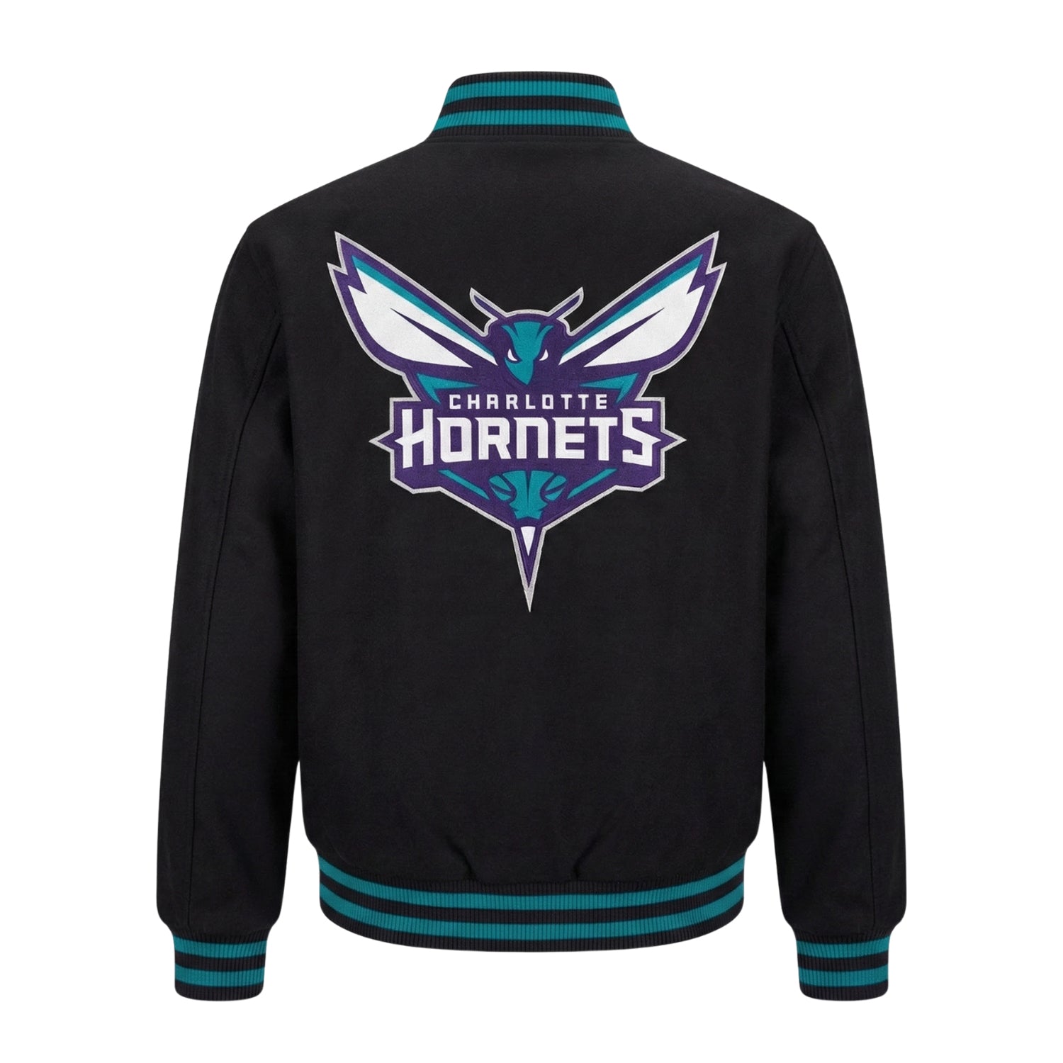 NBA Men's Charlotte Hornets Black Varsity Jacket (Back)
