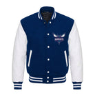 NBA Men's Charlotte Hornets Blue and White Varsity Jacket