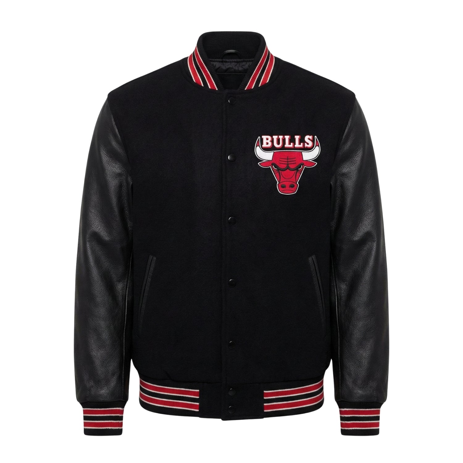 NBA Men's Chicago Bulls Black Wool Varsity Jacket