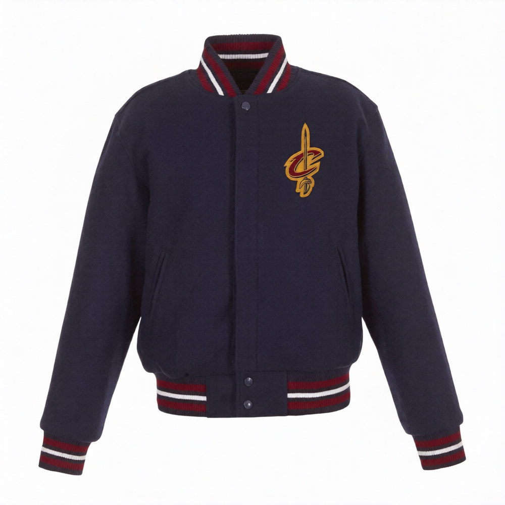NBA Men's Cleveland Cavaliers Navy Blue Varsity Jacket