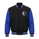 NBA Men's Dallas Mavericks Black and Blue Varsity Jacket