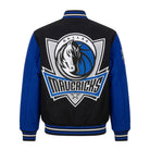 NBA Men's Dallas Mavericks Black and Blue Varsity Jacket (Back)