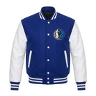 NBA Men's Dallas Mavericks Blue and White Varsity Jacket