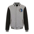 NBA Men's Dallas Mavericks Gray and Black Varsity Jacket