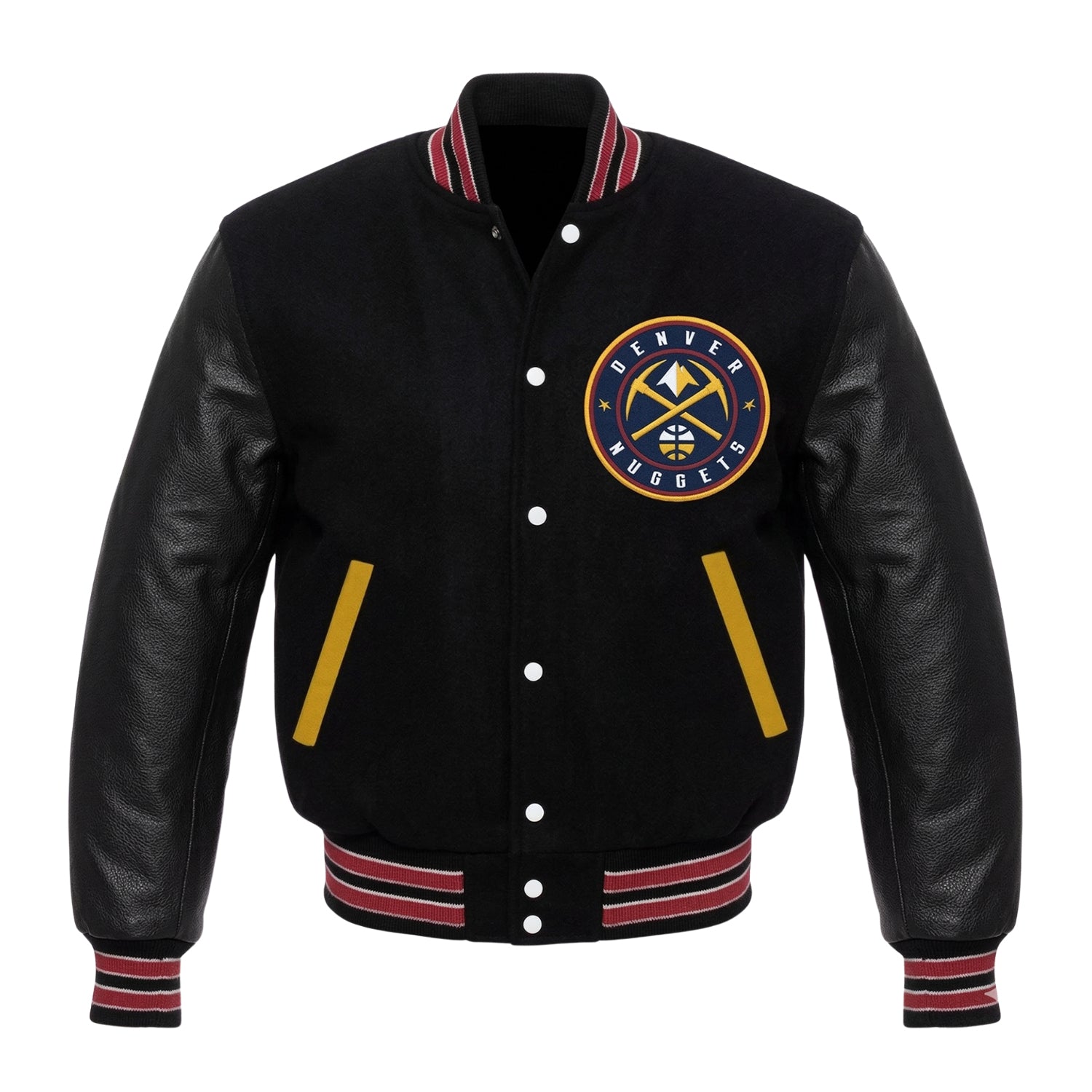 NBA Men's Denver Nuggets Black Varsity Jacket