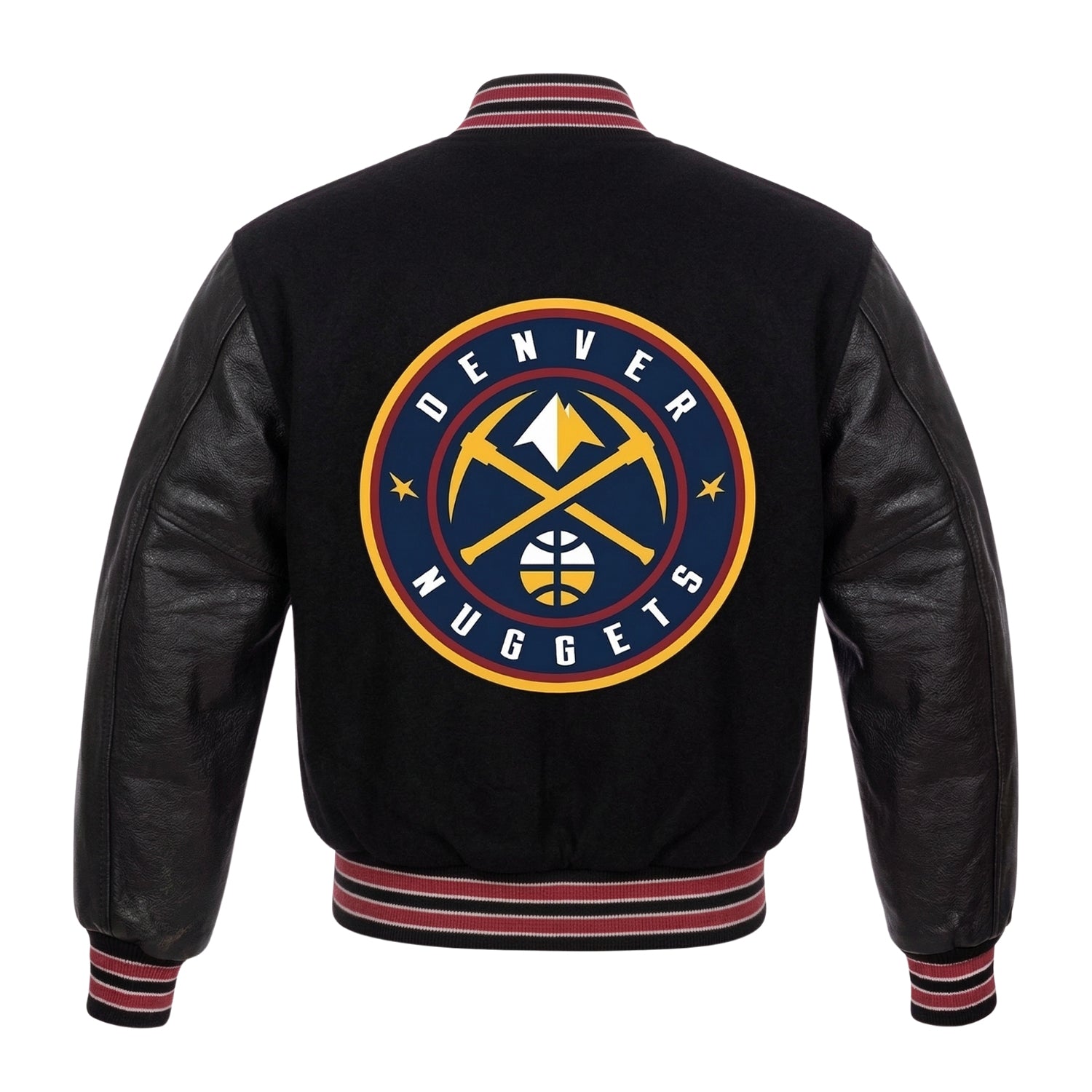 NBA Men's Denver Nuggets Black Varsity Jacket (Back)