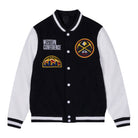 NBA Men's Denver Nuggets Black and White Varsity Jacket