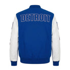 NBA Men's Detroit Pistons Blue and White Varsity Jacket (Back)