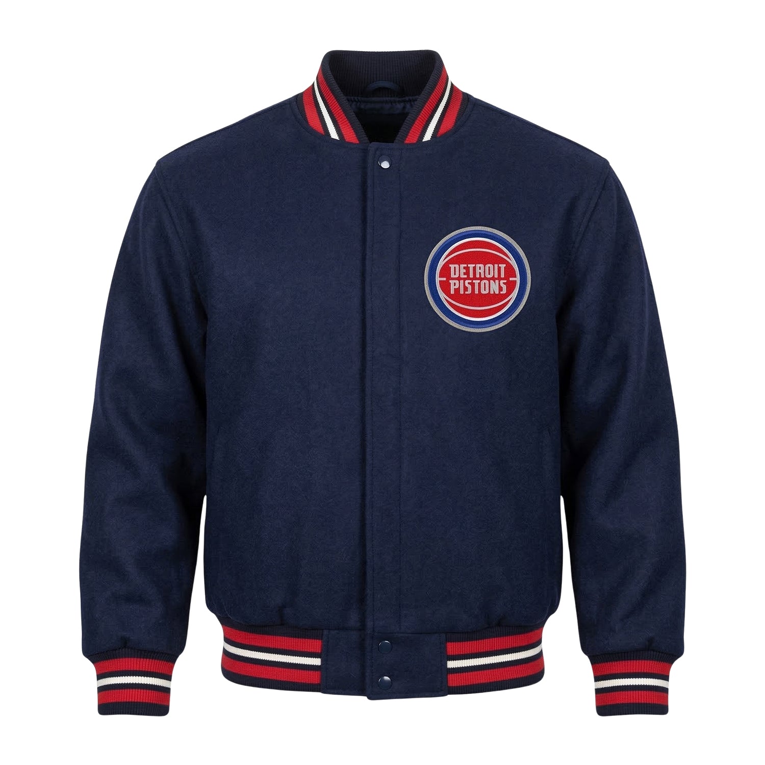 NBA Men's Detroit Pistons Navy Blue Varsity Jacket