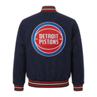 NBA Men's Detroit Pistons Navy Blue Varsity Jacket (Back)