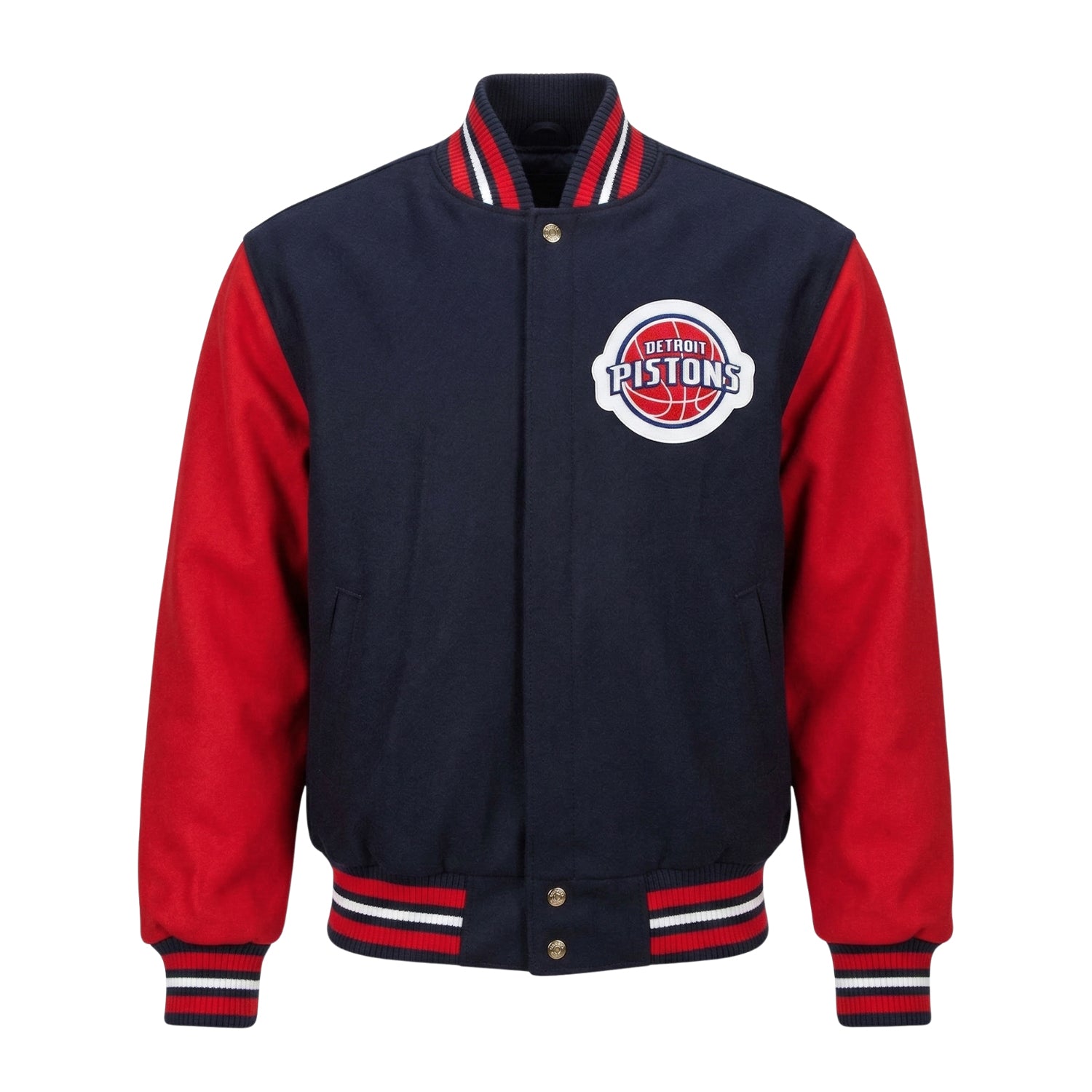 NBA Men's Detroit Pistons Navy Red Varsity Jacket