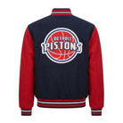 NBA Men's Detroit Pistons Navy Red Varsity Jacket (Back)