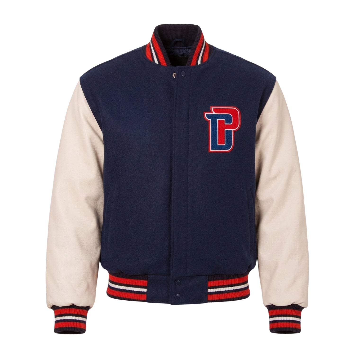 NBA Men's Detroit Pistons Navy & White Varsity Jacket