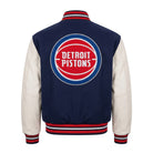 NBA Men's Detroit Pistons Navy & White Varsity Jacket (Back)