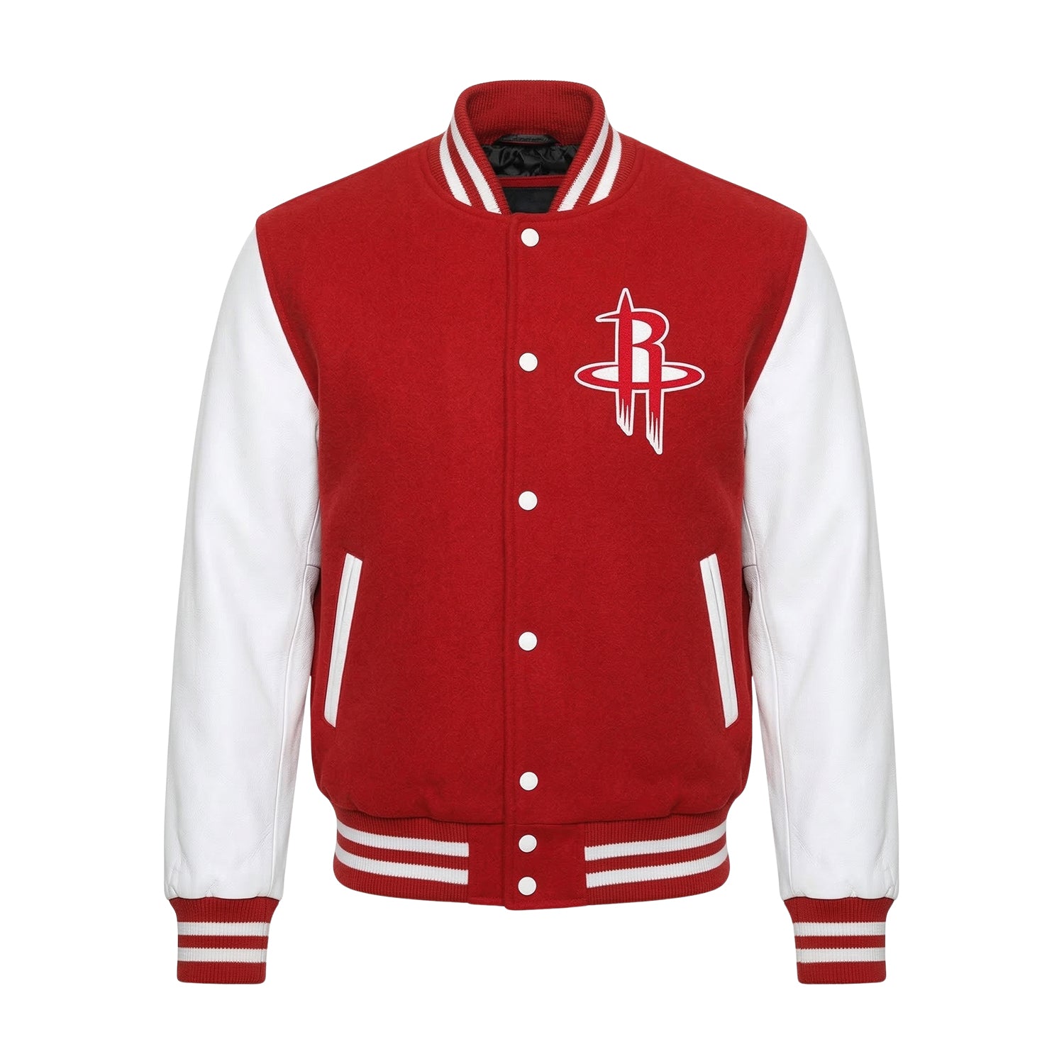 NBA Men's Houston Rockets Red & White Varsity Jacket