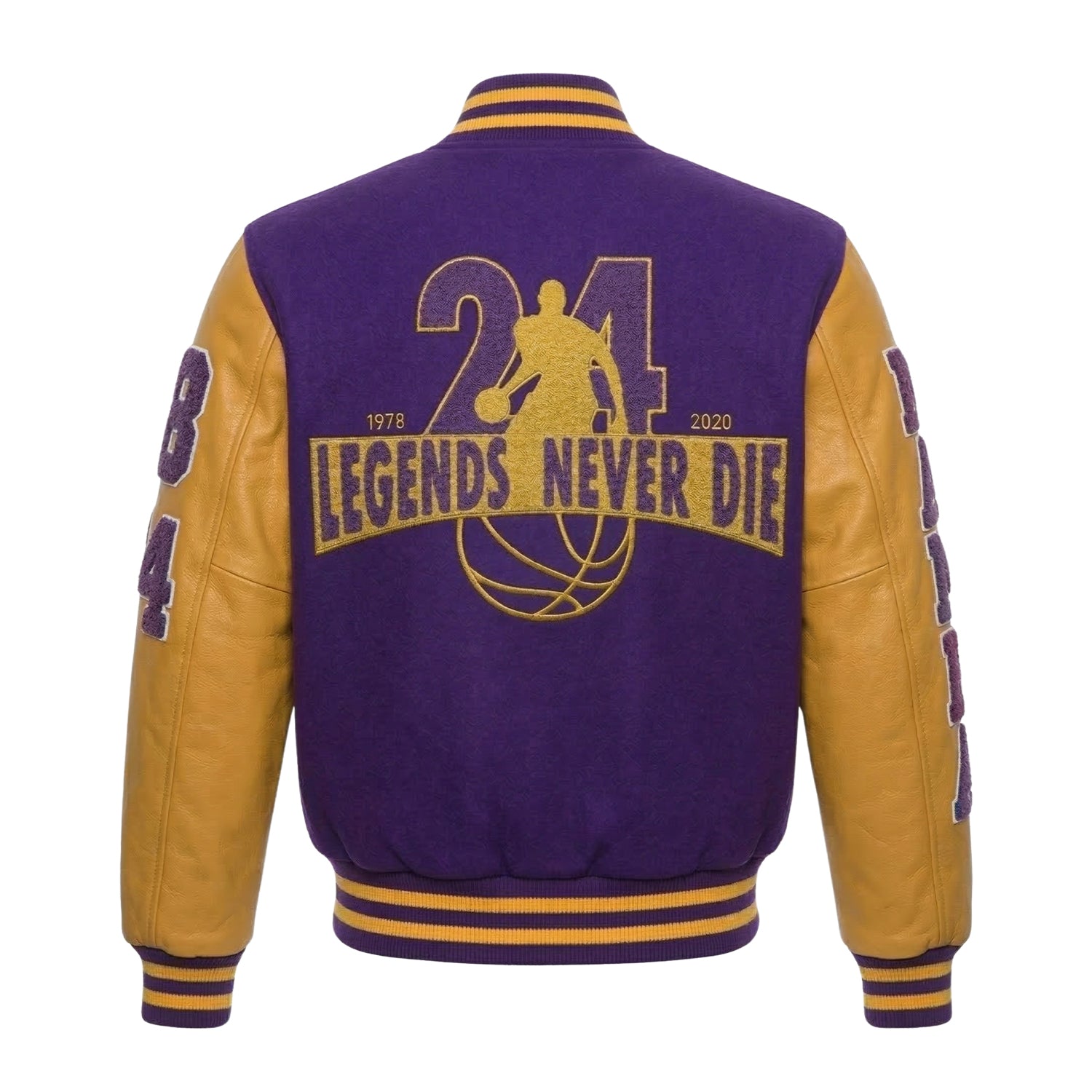 NBA Men's Los Angeles Lakers Purple & Yellow Varsity Jacket (Back)