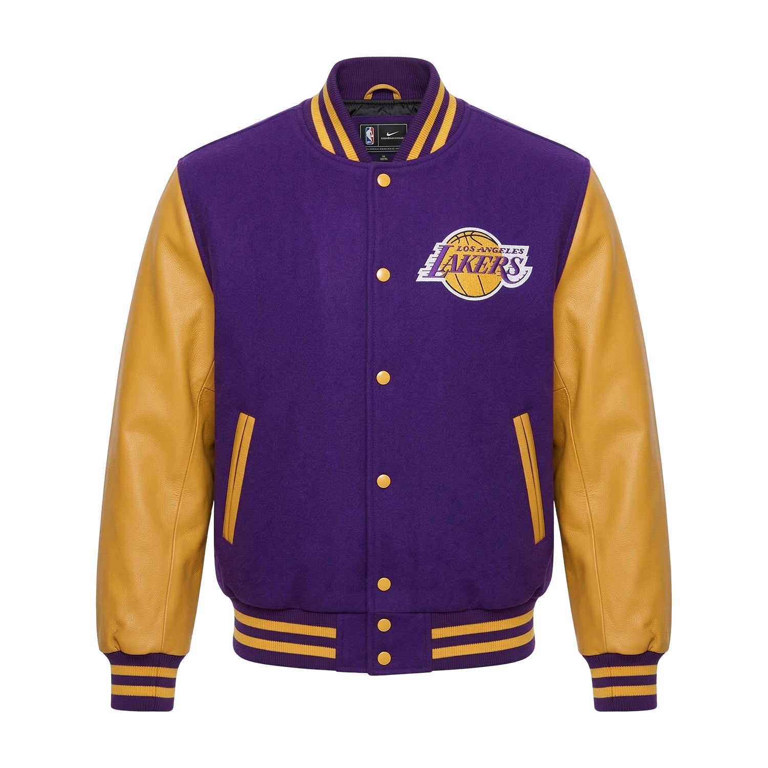 NBA Men's Los Angeles Lakers Purple and Gold Varsity Jacket