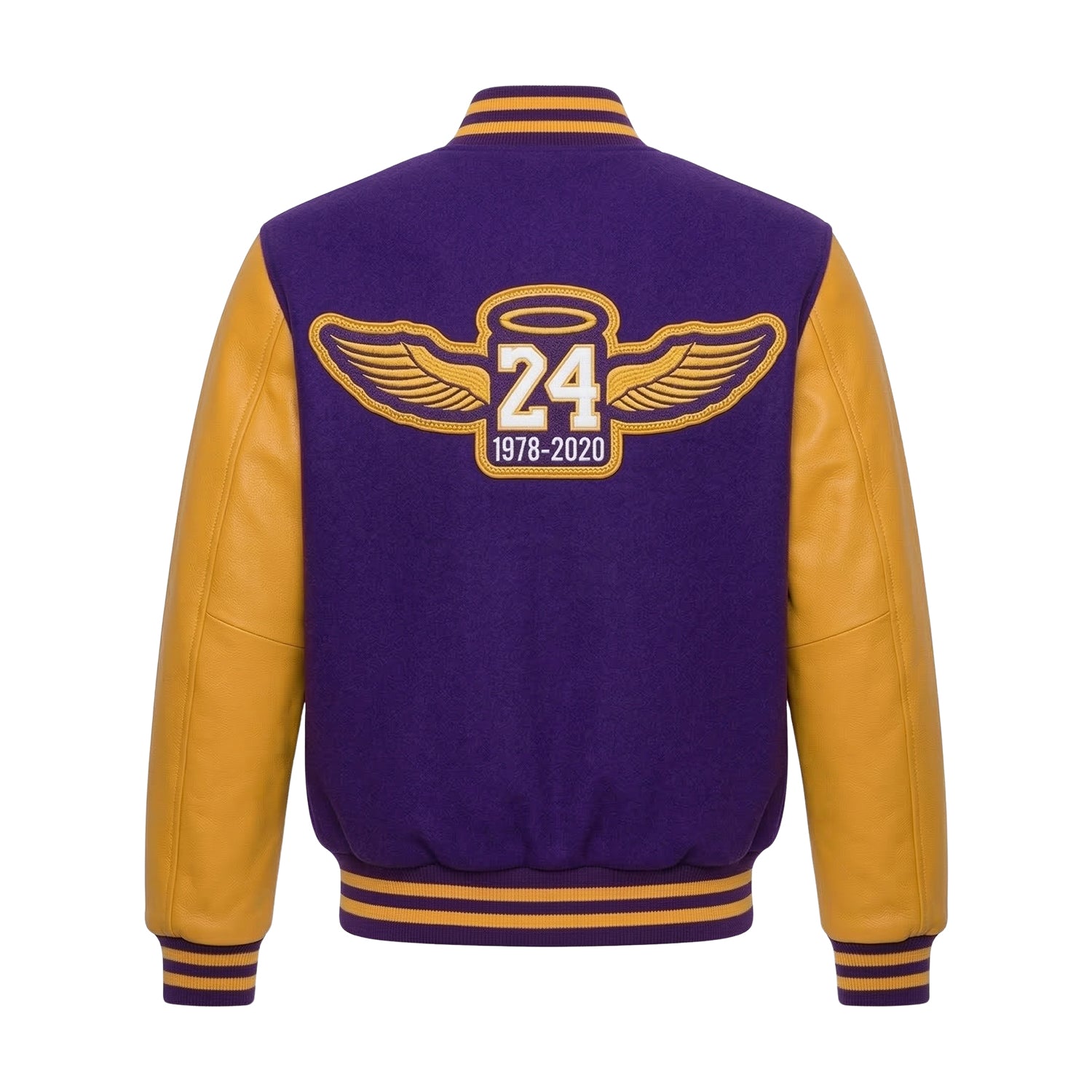 NBA Men's Los Angeles Lakers Purple and Gold Varsity Jacket (Back)
