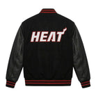 NBA Men's Miami Heat Black Leather Varsity Jacket (Back)