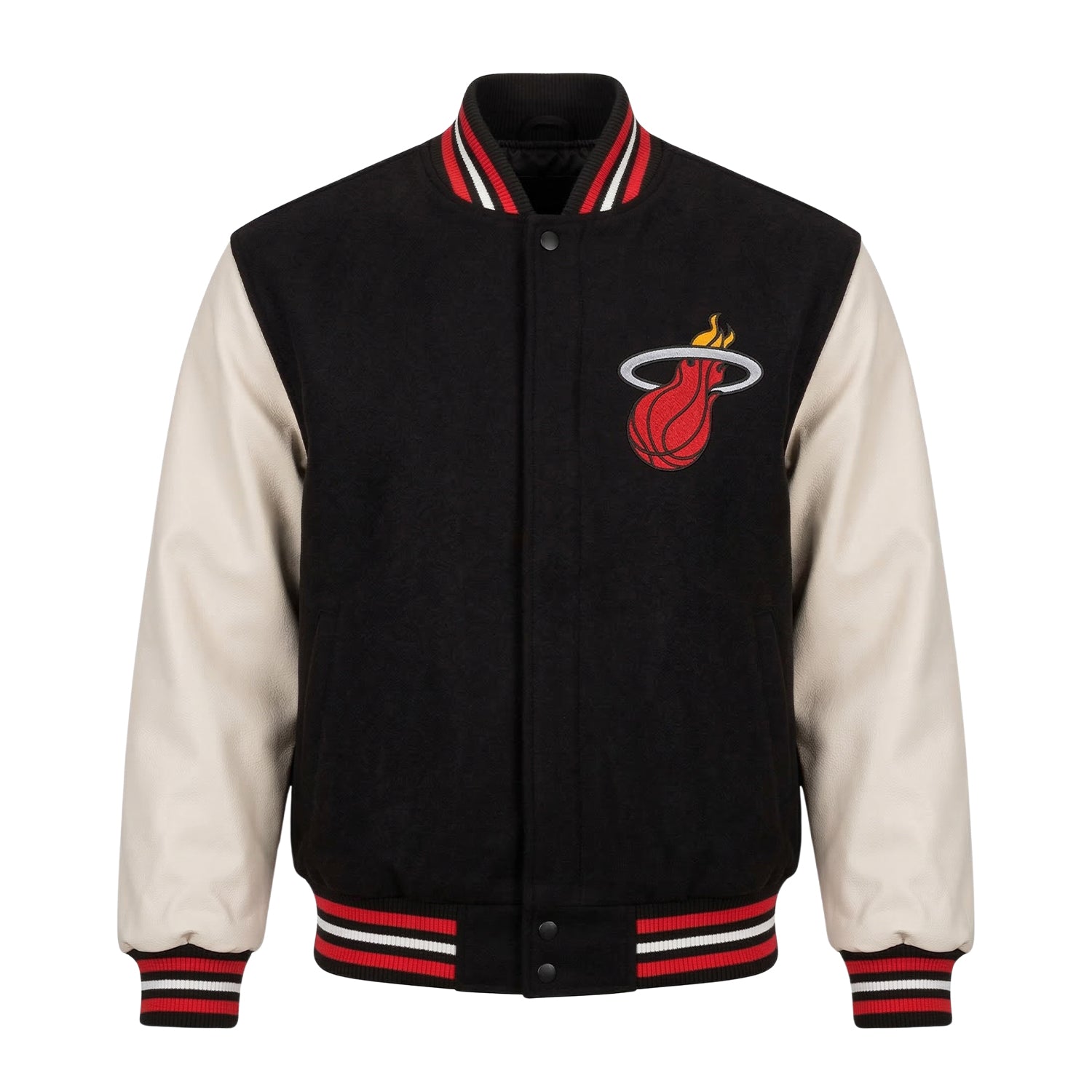 NBA Men's Miami Heat Brown White Varsity Jacket