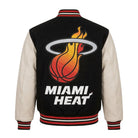 NBA Men's Miami Heat Brown White Varsity Jacket (Back)