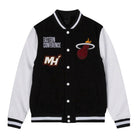 NBA Men's Miami Heat Varsity Black White Jacket
