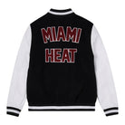 NBA Men's Miami Heat Varsity Black White Jacket (Back)
