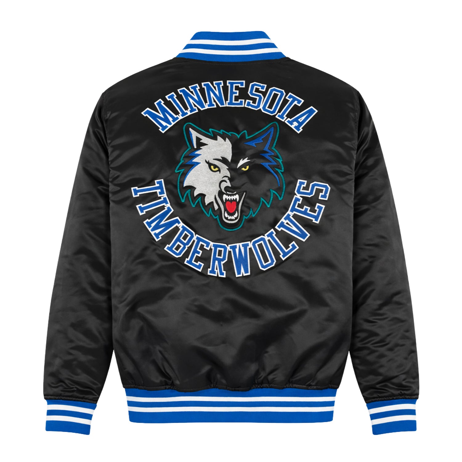NBA Men's Minnesota Timberwolves Black Varsity Jacket (Back)
