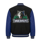 NBA Men's Minnesota Timberwolves Black and Royal Blue Varsity Jacket  (Back)