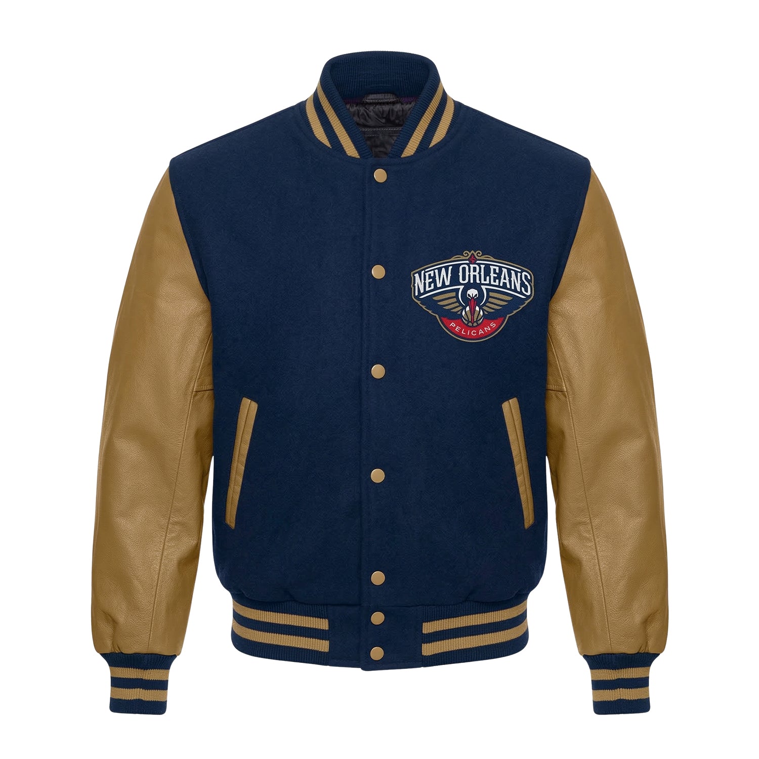 NBA Men's New Orleans Pelicans Glorious blue and brown Varsity Jacket