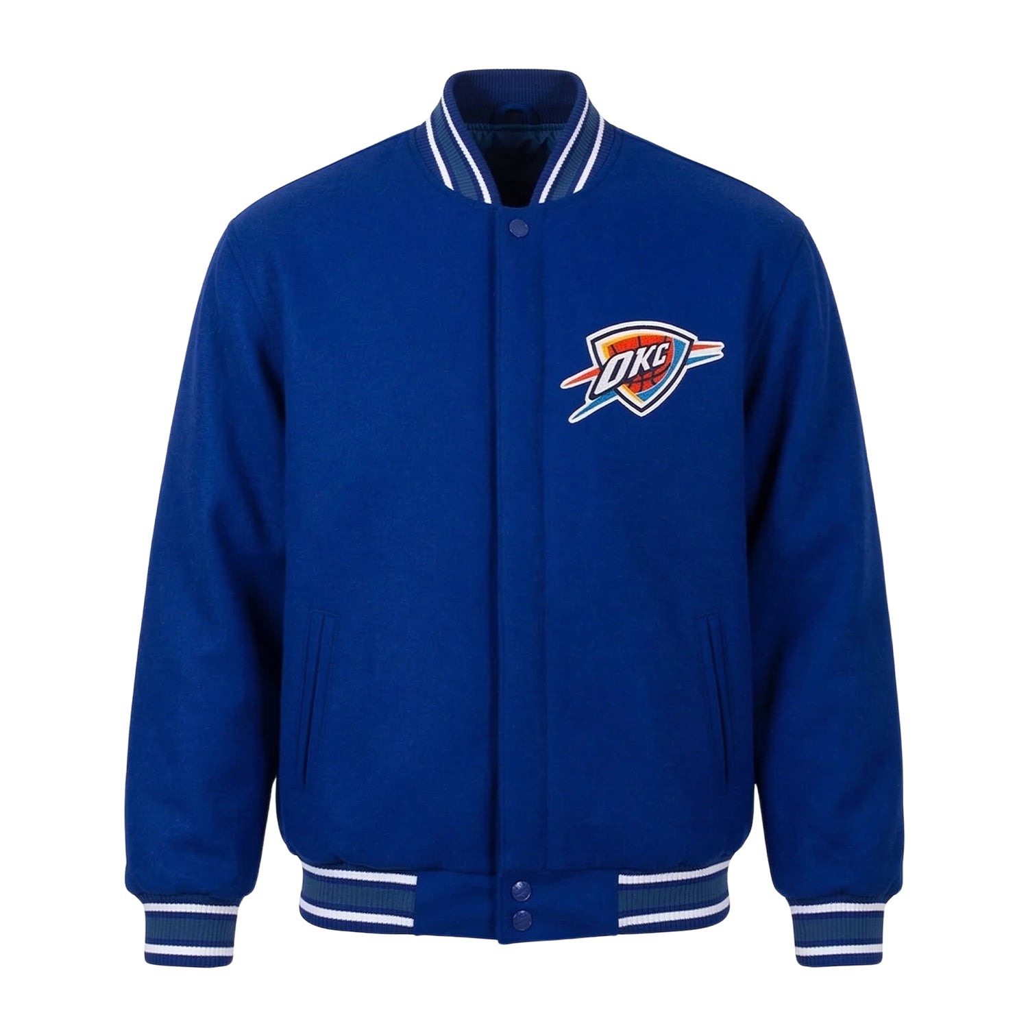 NBA Men's Oklahoma City Thunder Royal Blue Varsity Jacket