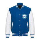 NBA Men's Philadelphia 76ers Blue and White Varsity Jacket