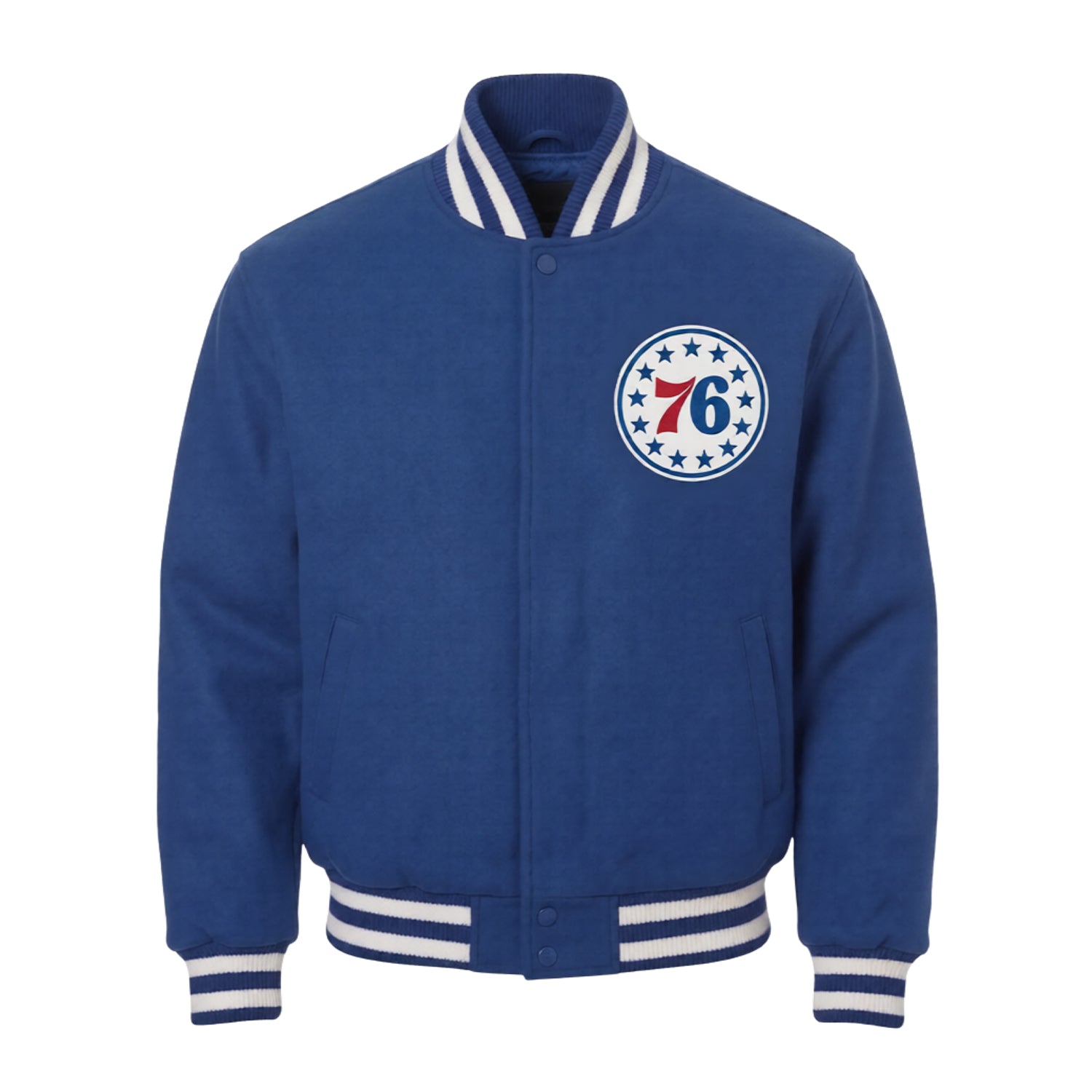NBA Men's Philadelphia 76ers Royal Blue Varsity Jacket