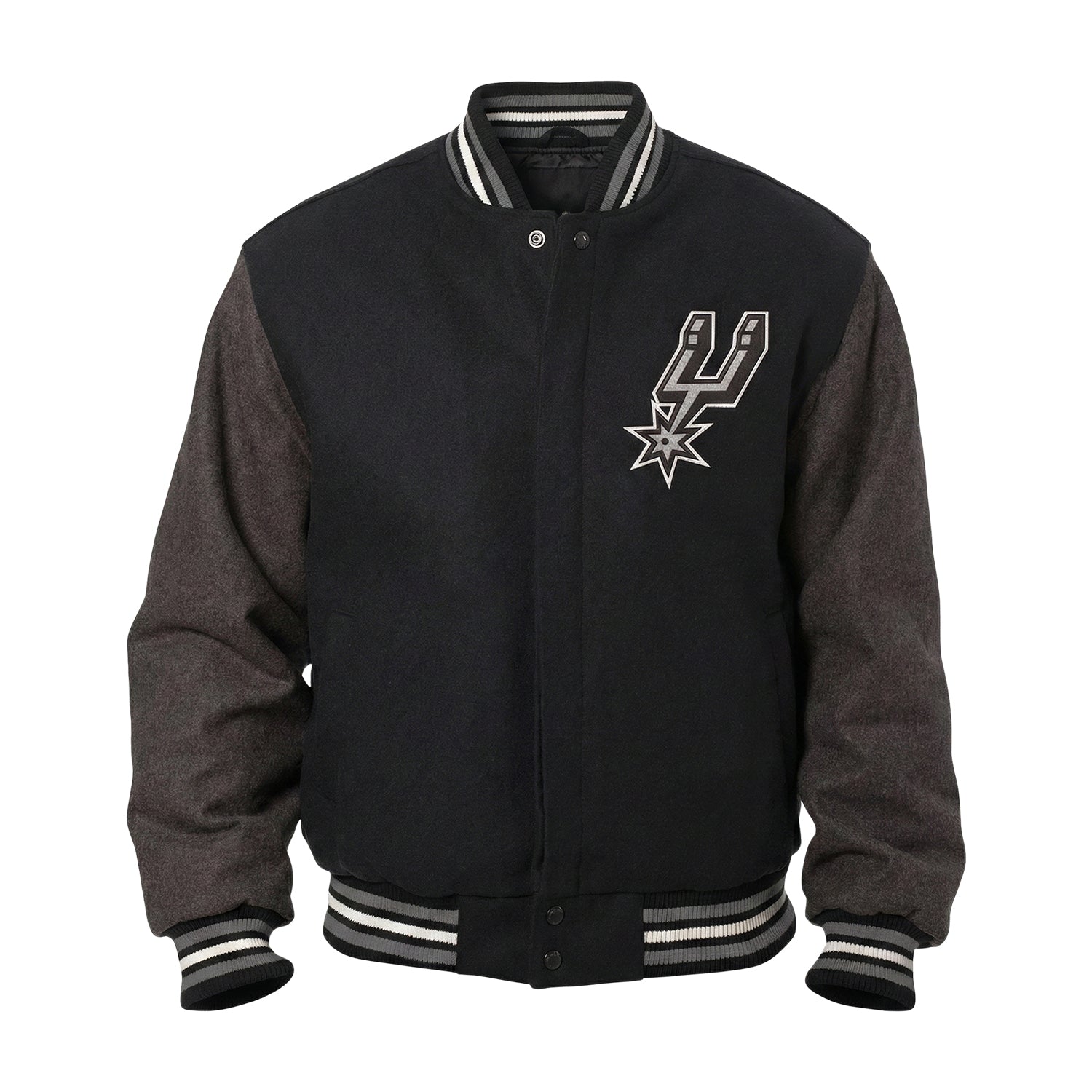 NBA Men's San Antonio Spurs Black Wool Varsity Jacket