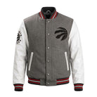 NBA Men's Toronto Raptors Gray & White Varsity Jacket